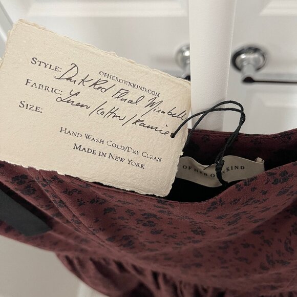 NWT Of Her Own Kind Dark Red Floral Mirabelle Corset Maxi Dress Size L - Picture 5 of 5